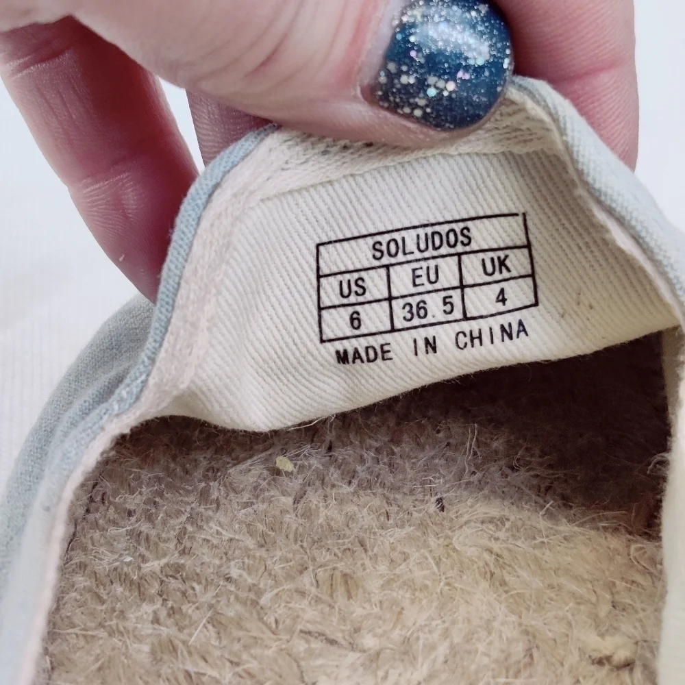 Soludos Lemon Espadrilles Platform Smoking Slipper Womens Size 6 Slip on Loafer